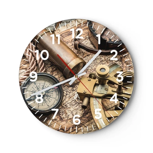 Horloge murale - Pendule murale - Fixer un cap - 40x40 cm