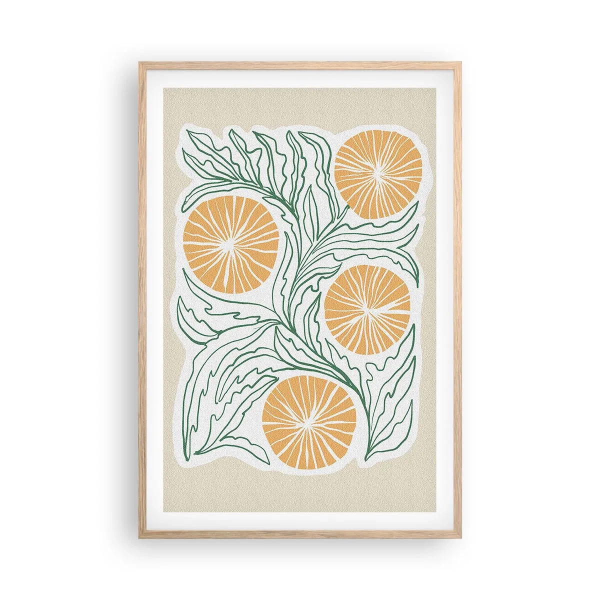 Affiche dans un chêne clair - Poster - Ethnique avec une pointe d'abstraction - 61x91 cm