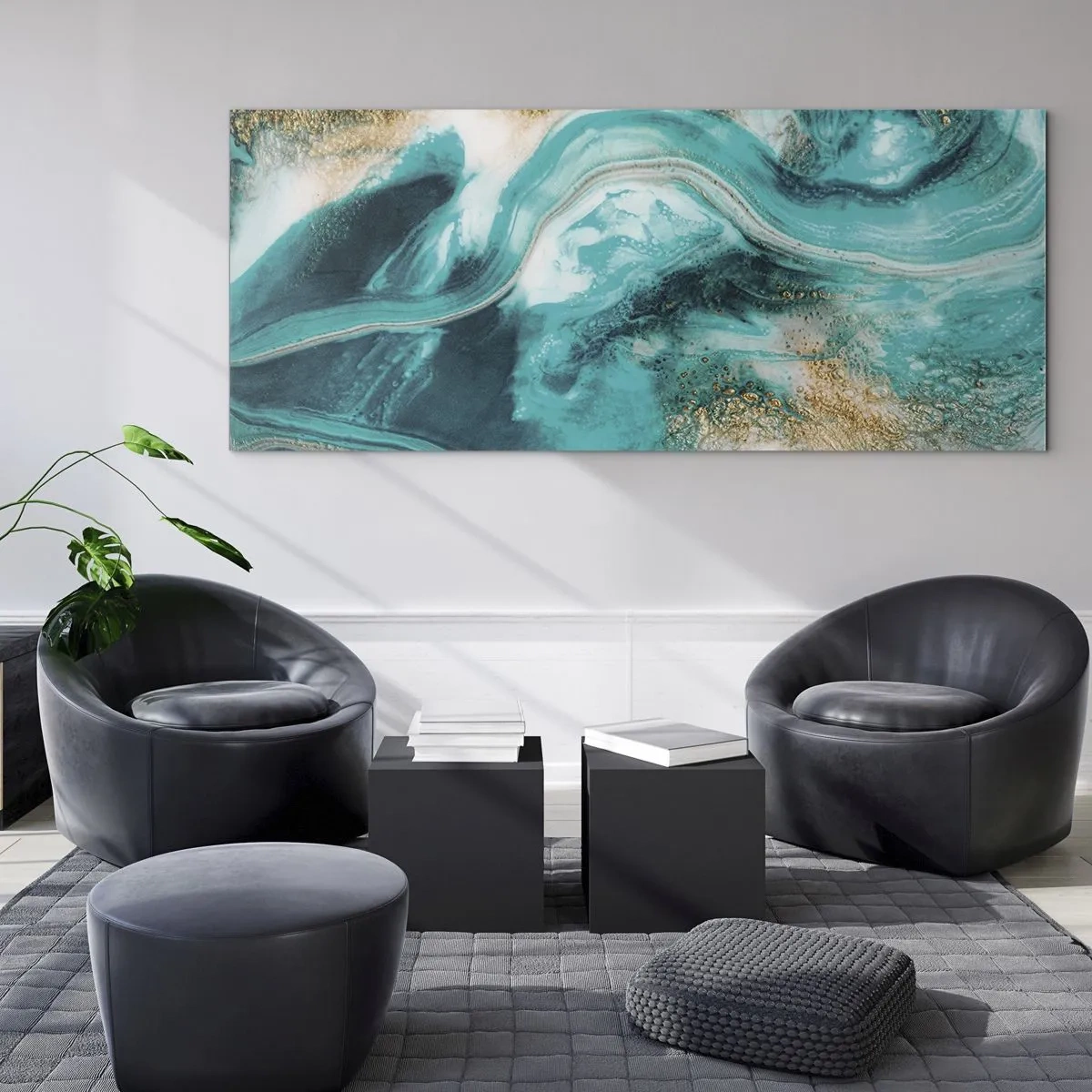 Impression sur verre - Image sur verre - Rivière d'or - 100x40 cm