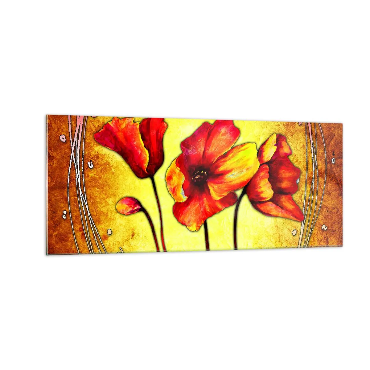 Impression sur verre - Image sur verre - Dans la décoration Art Nouveau - 100x40 cm