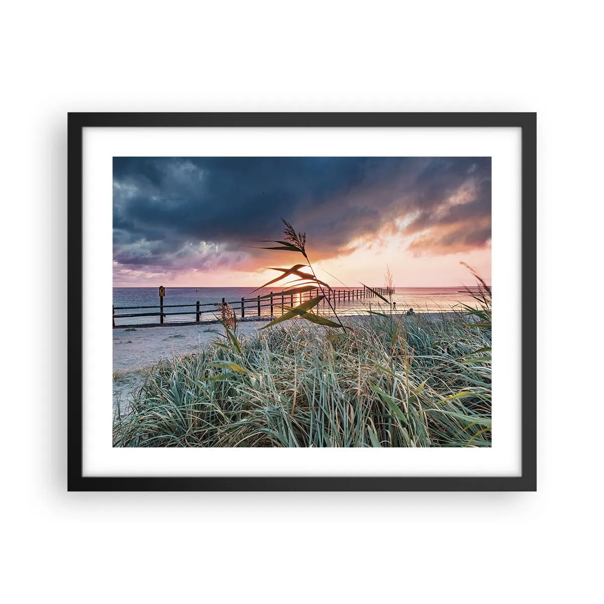 Affiche dans un cadre noir - Poster - Ça ne passe pas avec le vent - 50x40 cm