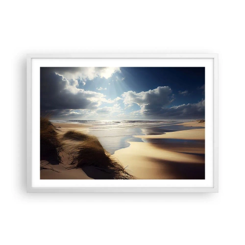 Affiche dans un cadre blanc - Poster - Plage, plage sauvage - 70x50 cm