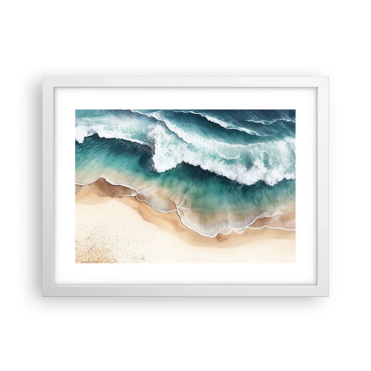 Affiche dans un cadre blanc - Poster - La rencontre éternelle - 40x30 cm