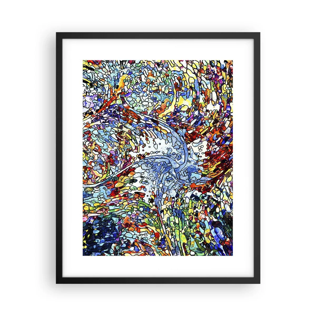 Affiche dans un cadre noir - Poster - Goutte de vitrail - 40x50 cm