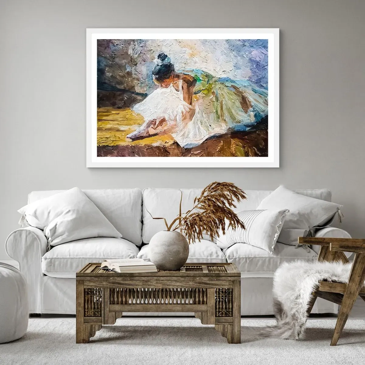 Affiche dans un cadre blanc - Poster - D'après un tableau de Degas - 100x70 cm