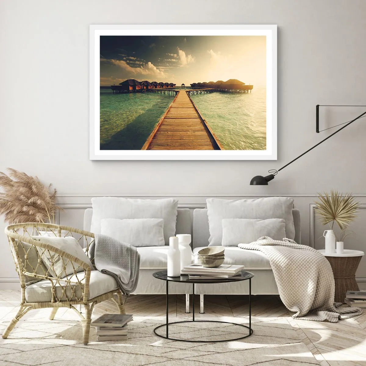 Affiche dans un cadre blanc - Poster - Invitation chaleureuse - 100x70 cm