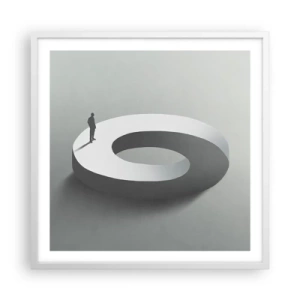 Affiche dans un cadre blanc - Poster - Et sois intelligent ici - 60x60 cm