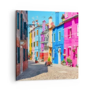 Impression sur toile - Image sur toile - Ville "Sous les perroquets" - 60x60 cm