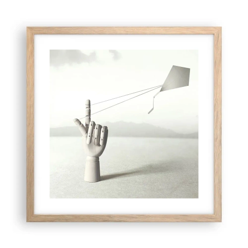Affiche dans un chêne clair - Poster - Épreuve de force - 40x40 cm