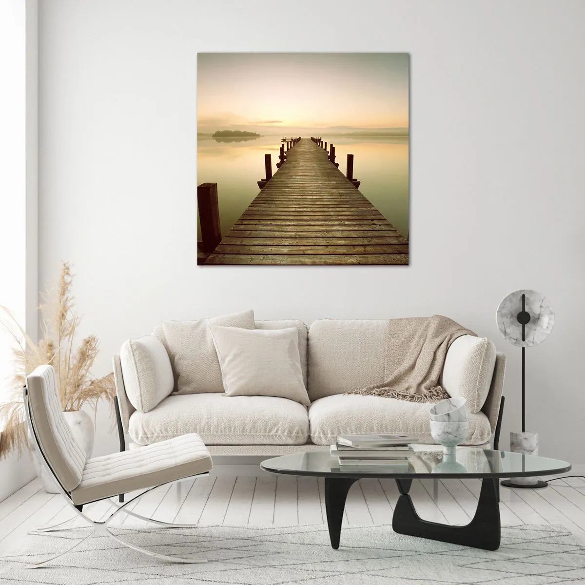 Impression sur verre - Image sur verre - L'aube, les premières lueurs, le jour  - 70x70 cm