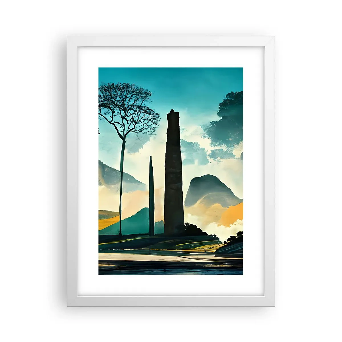 Affiche dans un cadre blanc - Poster - Toujours de plus en plus haut - 30x40 cm