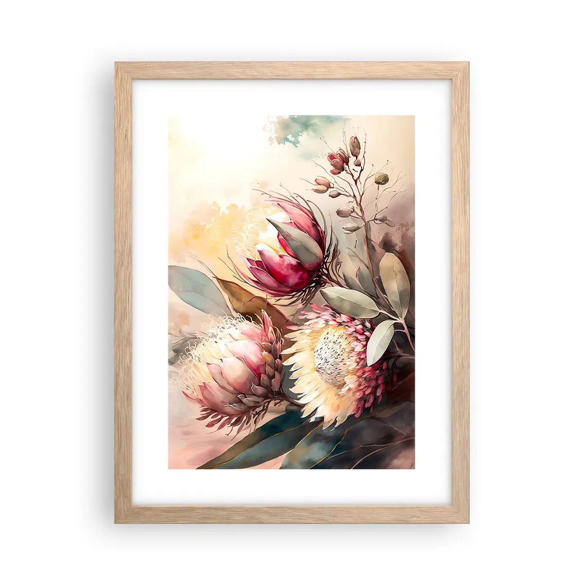 Affiche dans un chêne clair - Poster - De profil et de face - 30x40 cm