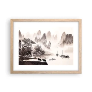 Affiche dans un chêne clair - Poster - Le quotidien exotique de l'Orient - 40x30 cm