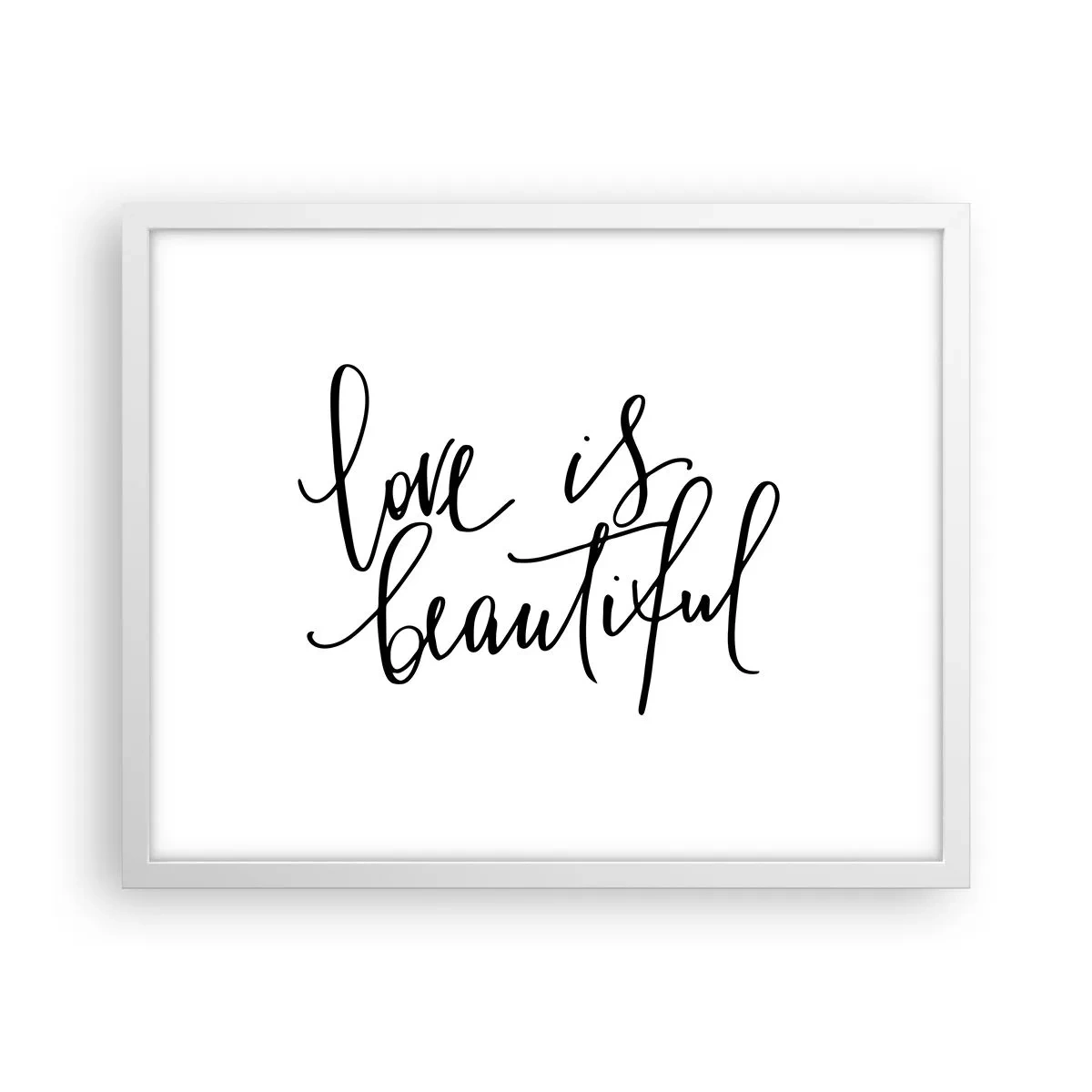 Affiche dans un cadre blanc - Poster - Lire et répéter - 50x40 cm