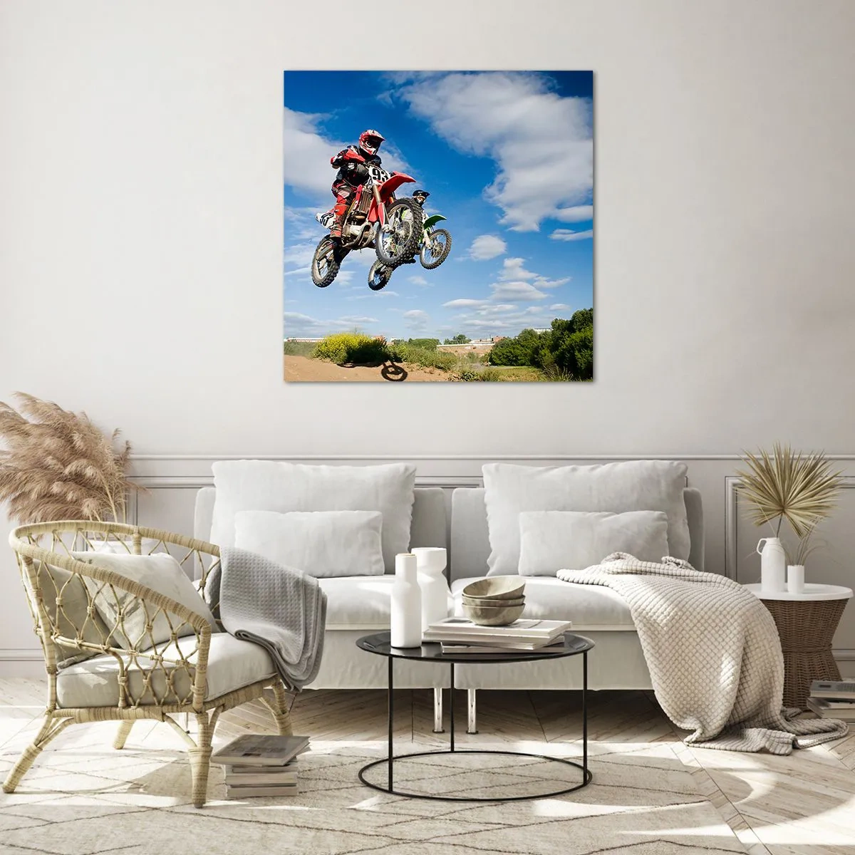 Impression sur verre - Image sur verre - Saut en parachute - 30x30 cm