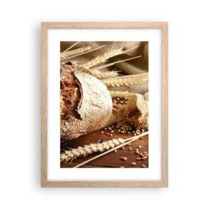 Affiche dans un chêne clair - Poster - Appétissant, parfumé, croquant - 30x40 cm