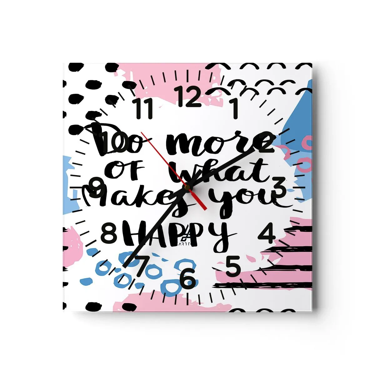 Horloge murale - Pendule murale - Comment être heureux - 30x30 cm