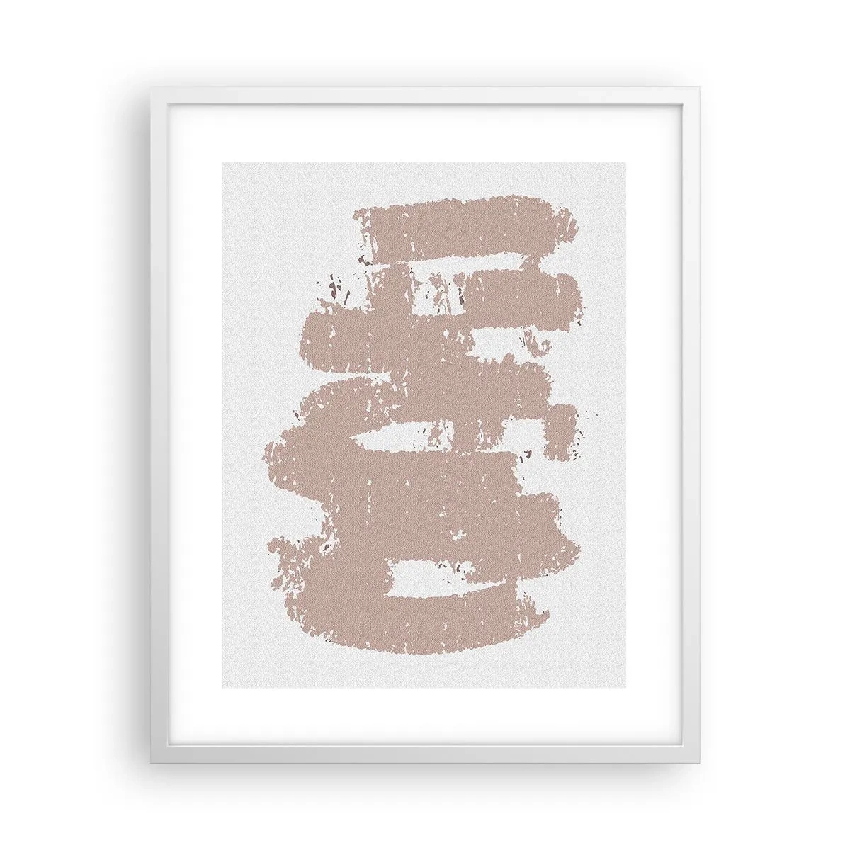 Affiche dans un cadre blanc - Poster - Abstraction en rose tendre - 40x50 cm