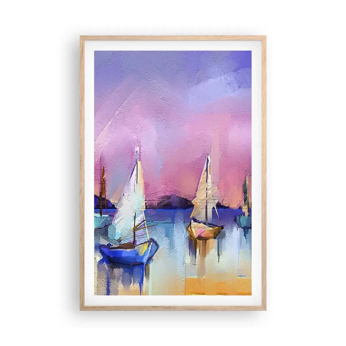 Affiche dans un chêne clair - Poster - Direction: les eaux larges - 61x91 cm