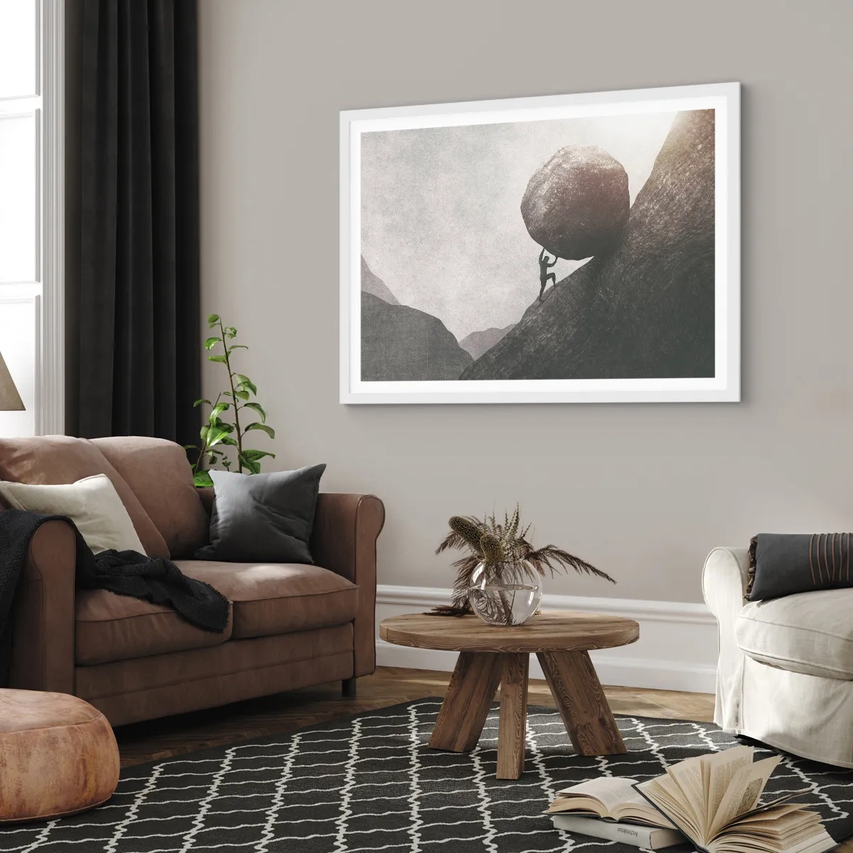 Affiche dans un cadre blanc - Poster - Je crois contre tout espoir - 100x70 cm