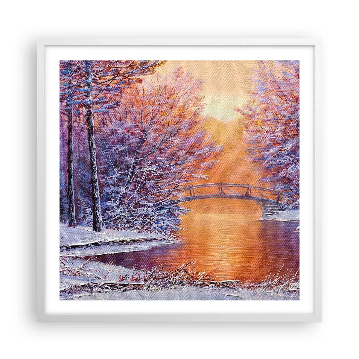 Affiche dans un cadre blanc - Poster - On se rencontre ici - 60x60 cm