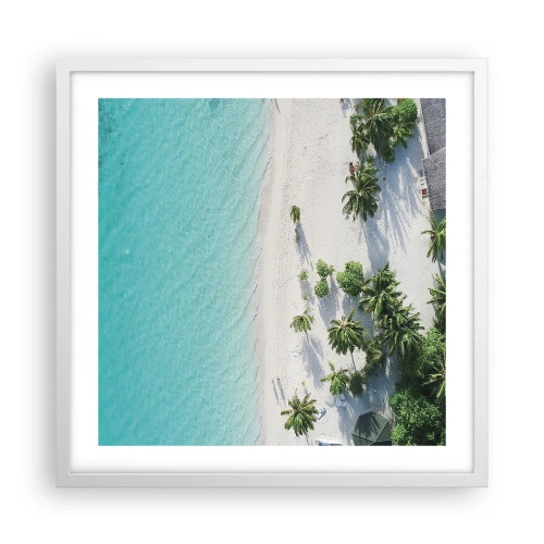 Affiche dans un cadre blanc - Poster - Vacances au paradis - 50x50 cm