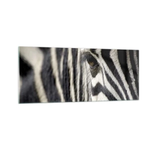 Impression sur verre - Image sur verre - Portrait en rayure - 100x40 cm