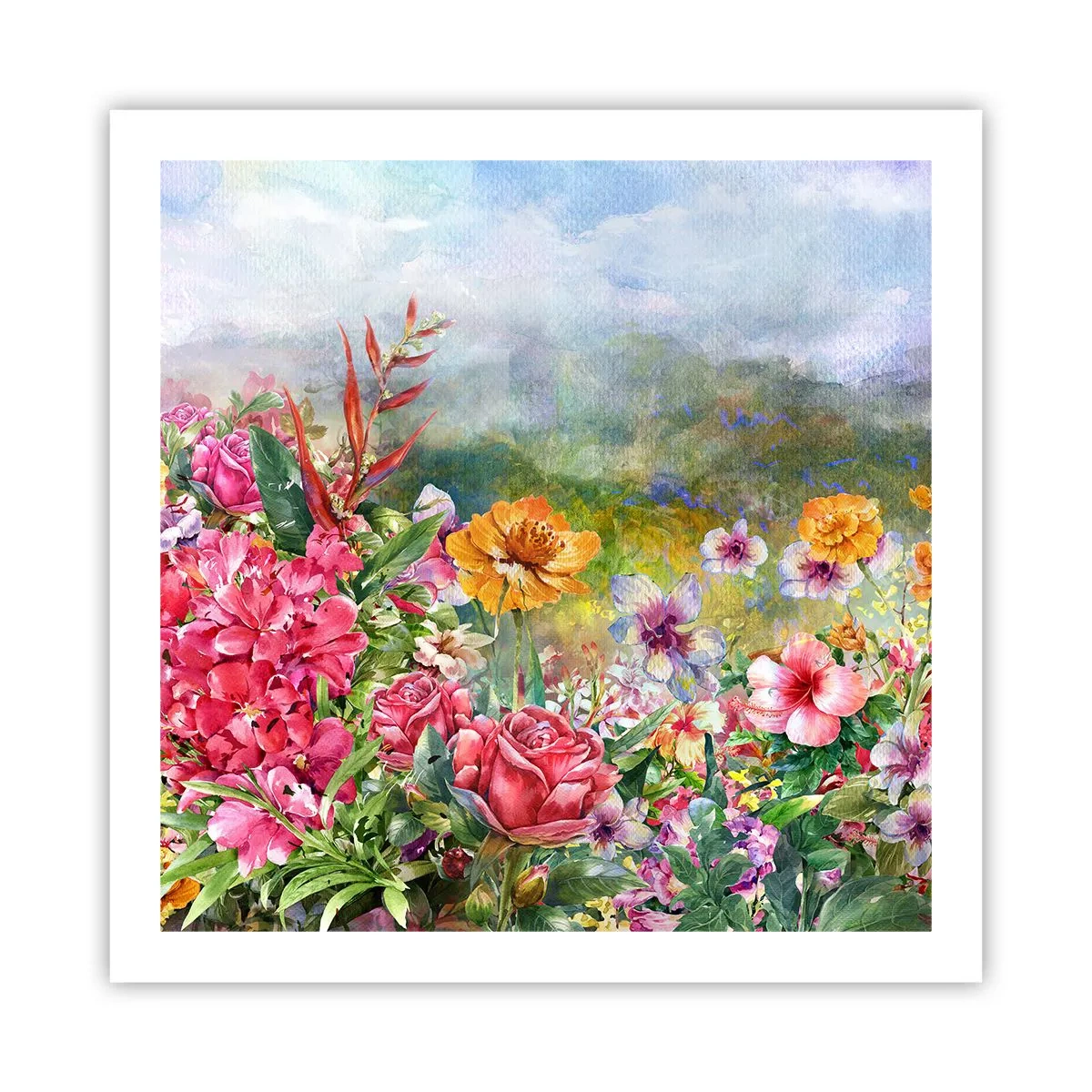 Affiche - Poster - Un jardin devenu fou - 60x60 cm