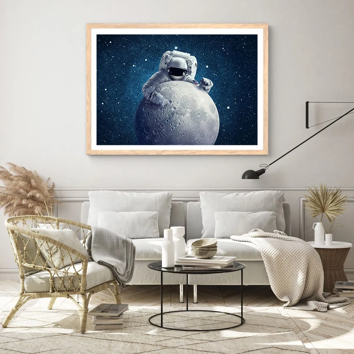 Affiche dans un chêne clair - Poster - Comique de l'espace - 91x61 cm