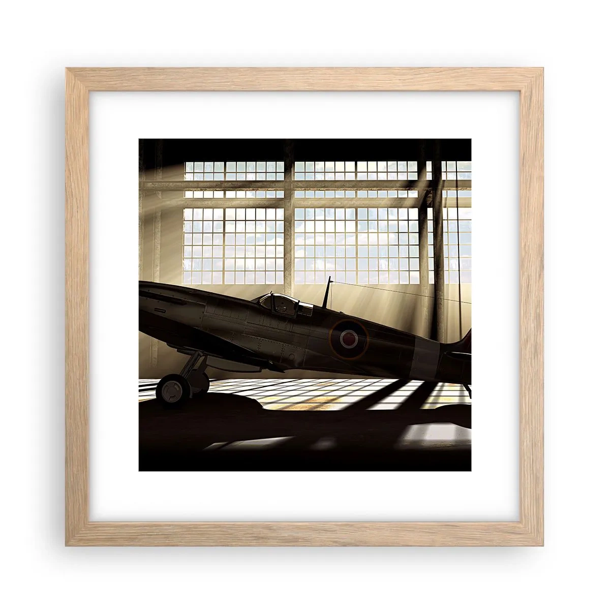 Affiche dans un chêne clair - Poster - Le repos du guerrier - 30x30 cm