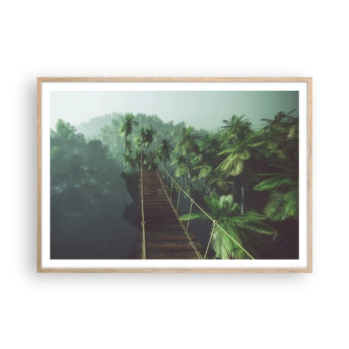 Affiche dans un chêne clair - Poster - Au fil de la verdure - 100x70 cm