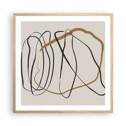 Affiche dans un chêne clair - Poster - Composition – danse en boucle - 60x60 cm