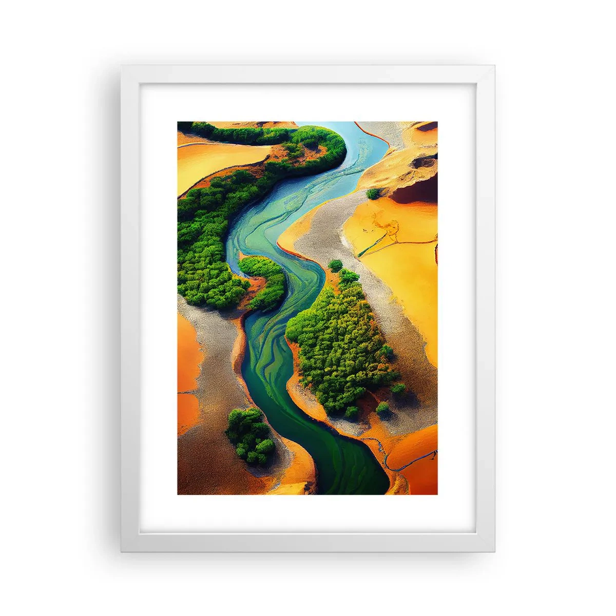 Affiche dans un cadre blanc - Poster - Rivière vivifiante - 30x40 cm