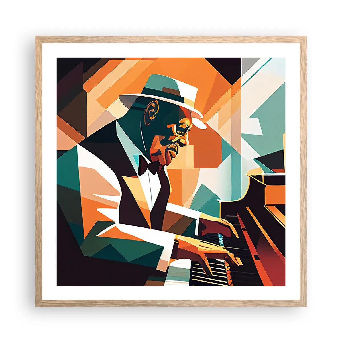 Affiche dans un chêne clair - Poster - C’est tout le jazz - 60x60 cm