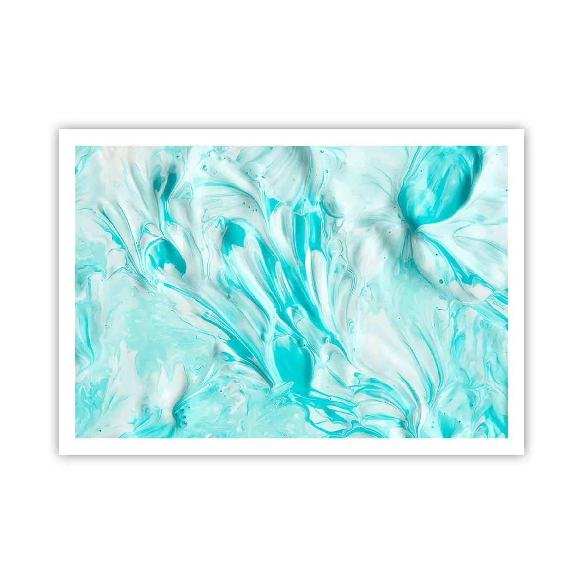 Affiche - Poster - Un motif abstrait dans des tons pastel de bleu et de blanc. - 100x70cm - Ensemble pour toujours - Décoration murale moderne pour le salon et la chambre ARTTOR