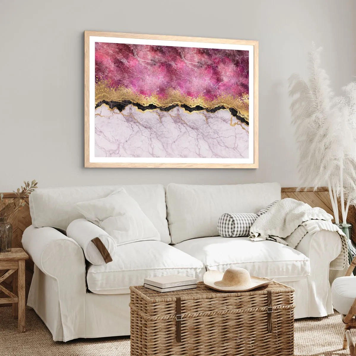 Affiche dans un chêne clair - Poster - À la frontière - 40x30 cm