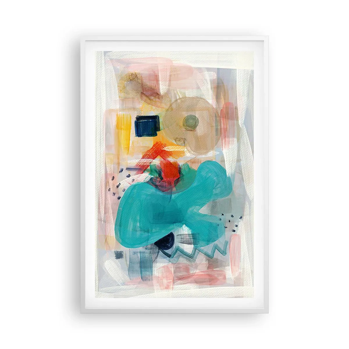 Affiche dans un cadre blanc - Poster - Jeu de couleurs - 61x91 cm