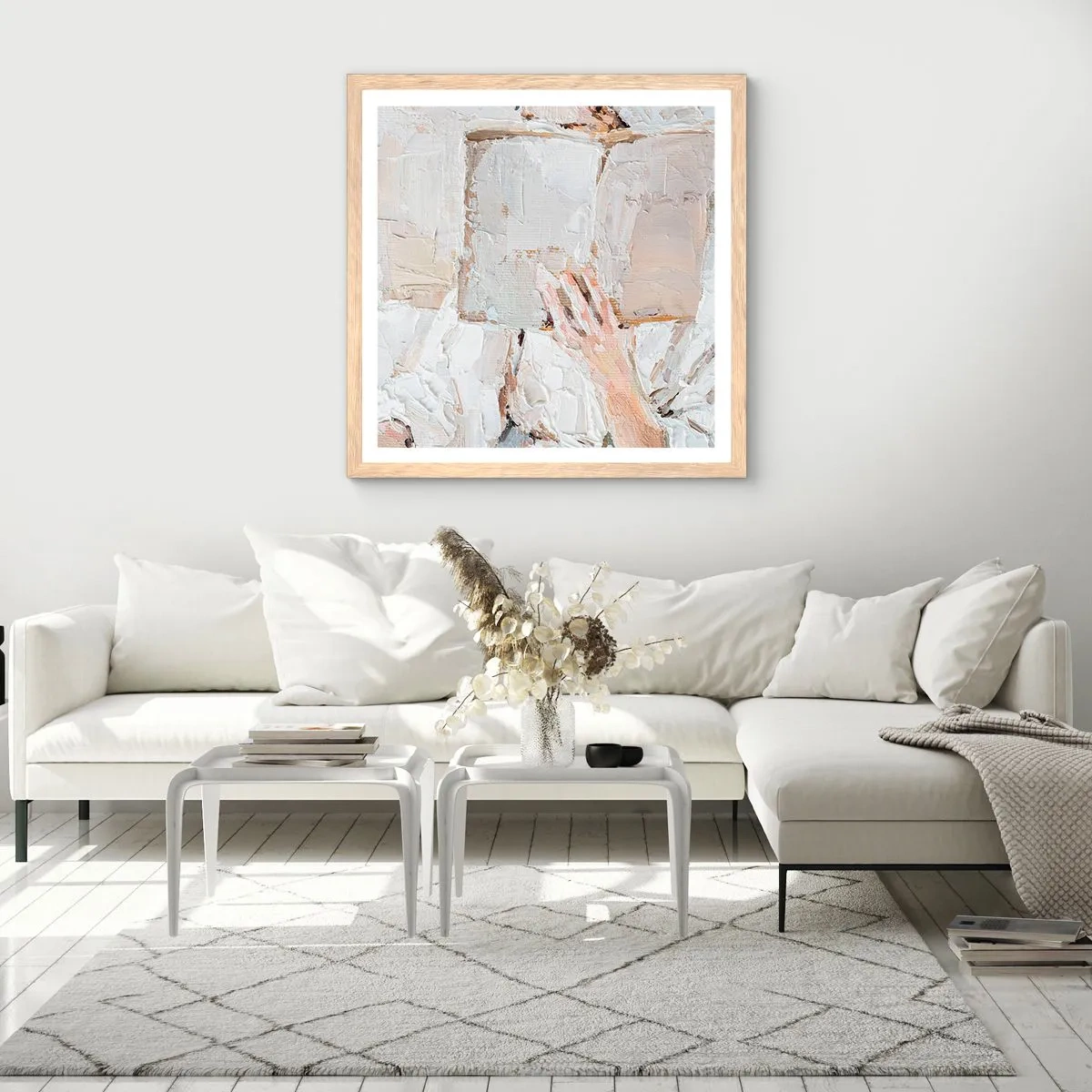 Affiche dans un chêne clair - Poster - Dans un autre monde - 60x60 cm