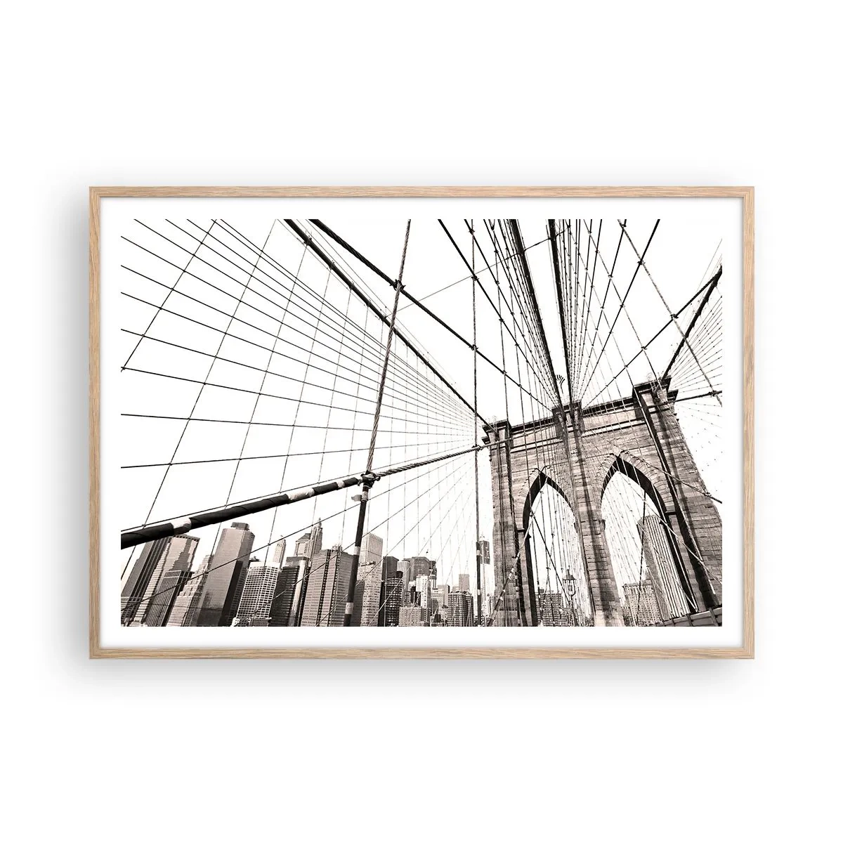 Affiche dans un chêne clair - Poster - Cathédrale New Yorkaise - 100x70 cm