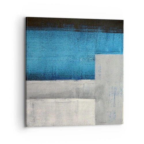 Impression sur toile - Image sur toile - Une composition poétique de gris et de bleu - 70x70 cm