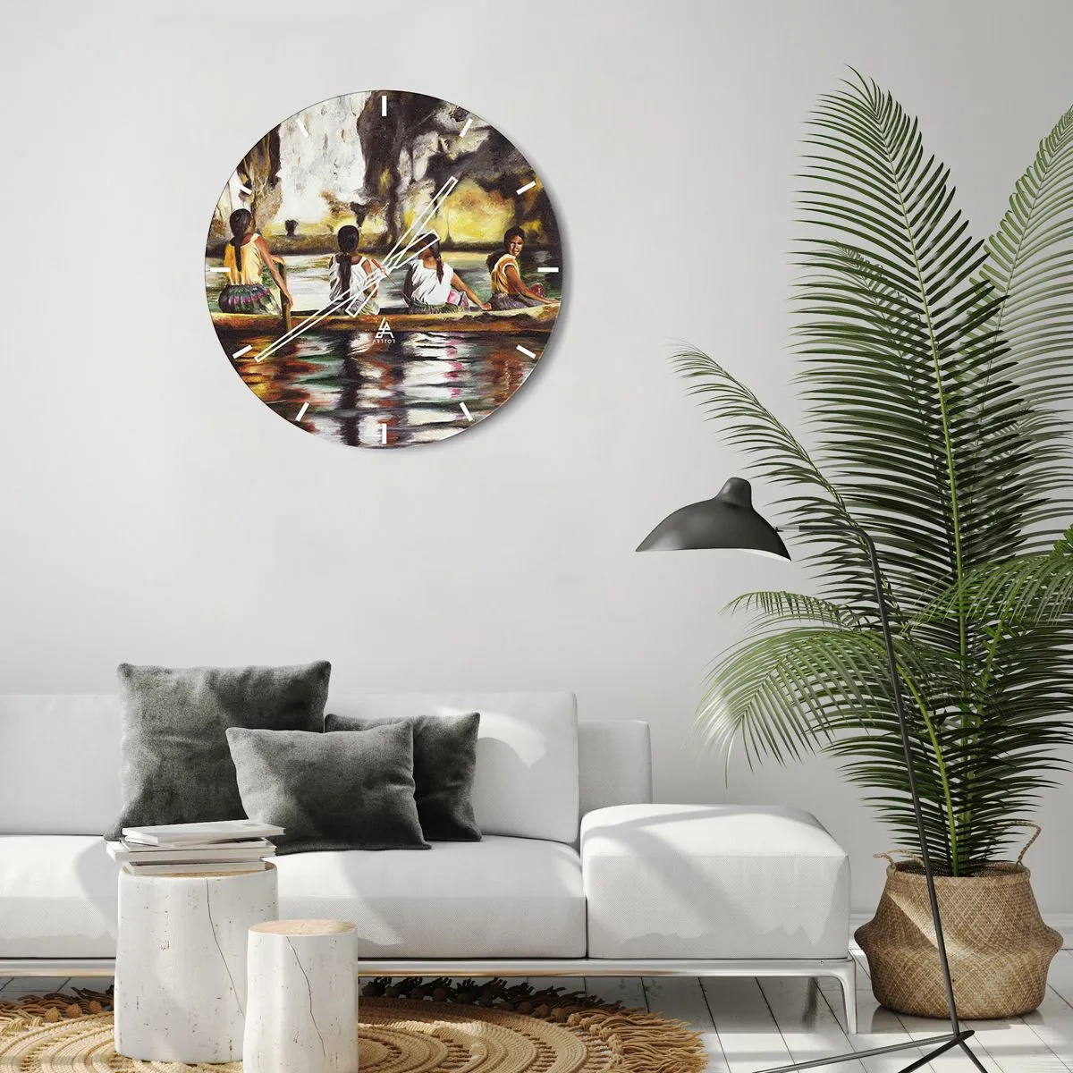 Horloge murale - Pendule murale - Dans un paradis polynésien - 40x40 cm