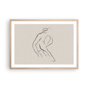 Affiche dans un chêne clair - Poster - Croquis intime - 70x50 cm