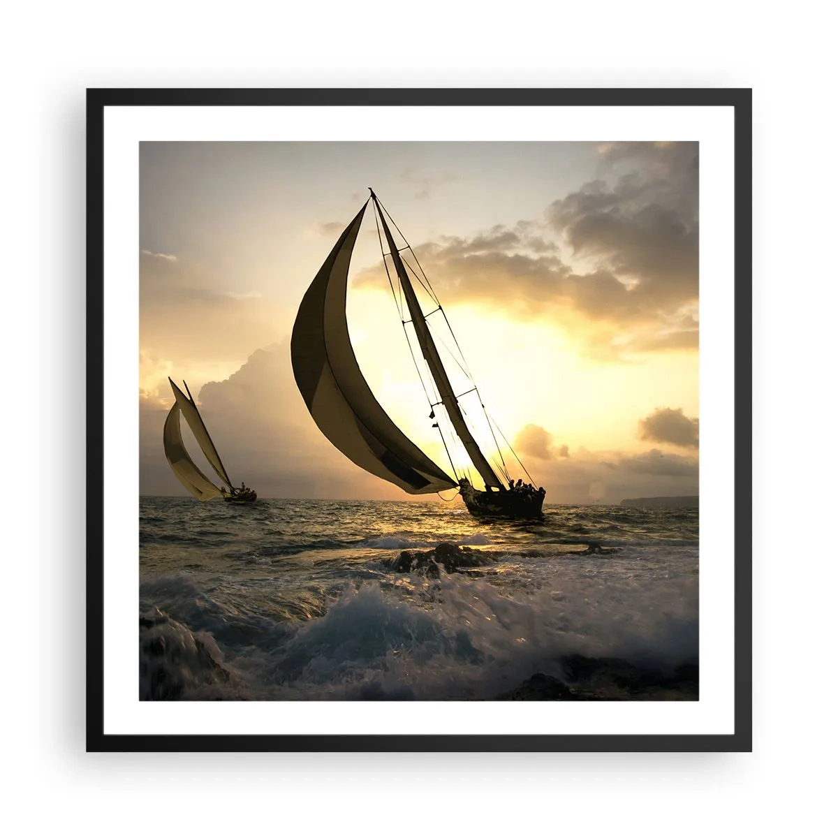 Affiche dans un cadre noir - Poster - Avec le vent et contre le vent - 60x60 cm