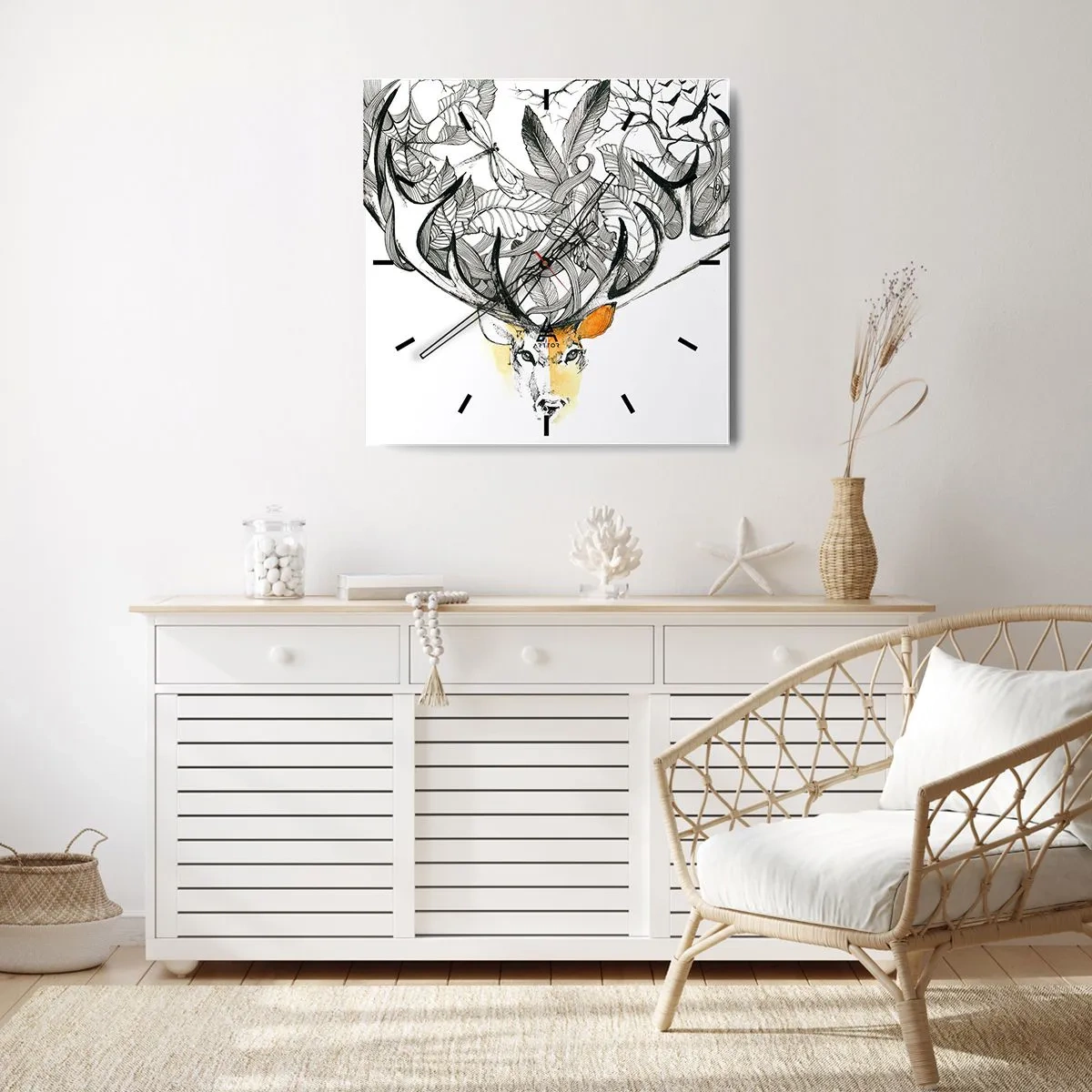 Horloge murale - Pendule murale - Corne d'abondance - 30x30 cm