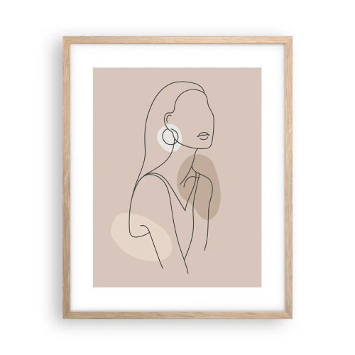 Affiche dans un chêne clair - Poster - Icone féminin - 40x50 cm