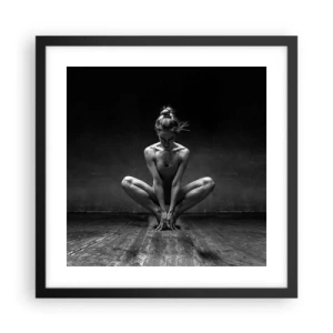 Affiche dans un cadre noir - Poster - Concentration de l'énergie de la danse - 40x40 cm