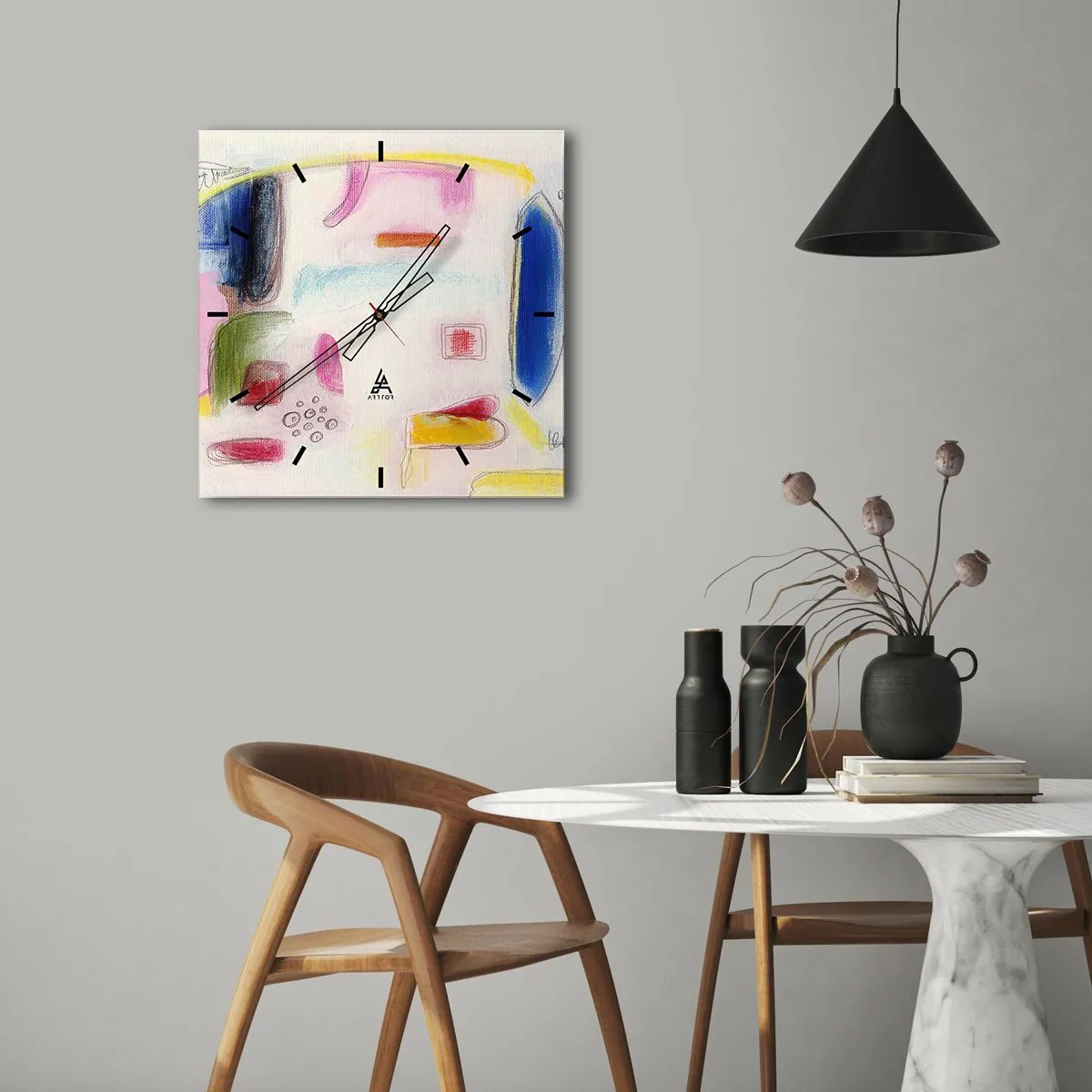 Horloge murale - Pendule murale - Plus convexe que concave ou plat - 40x40 cm