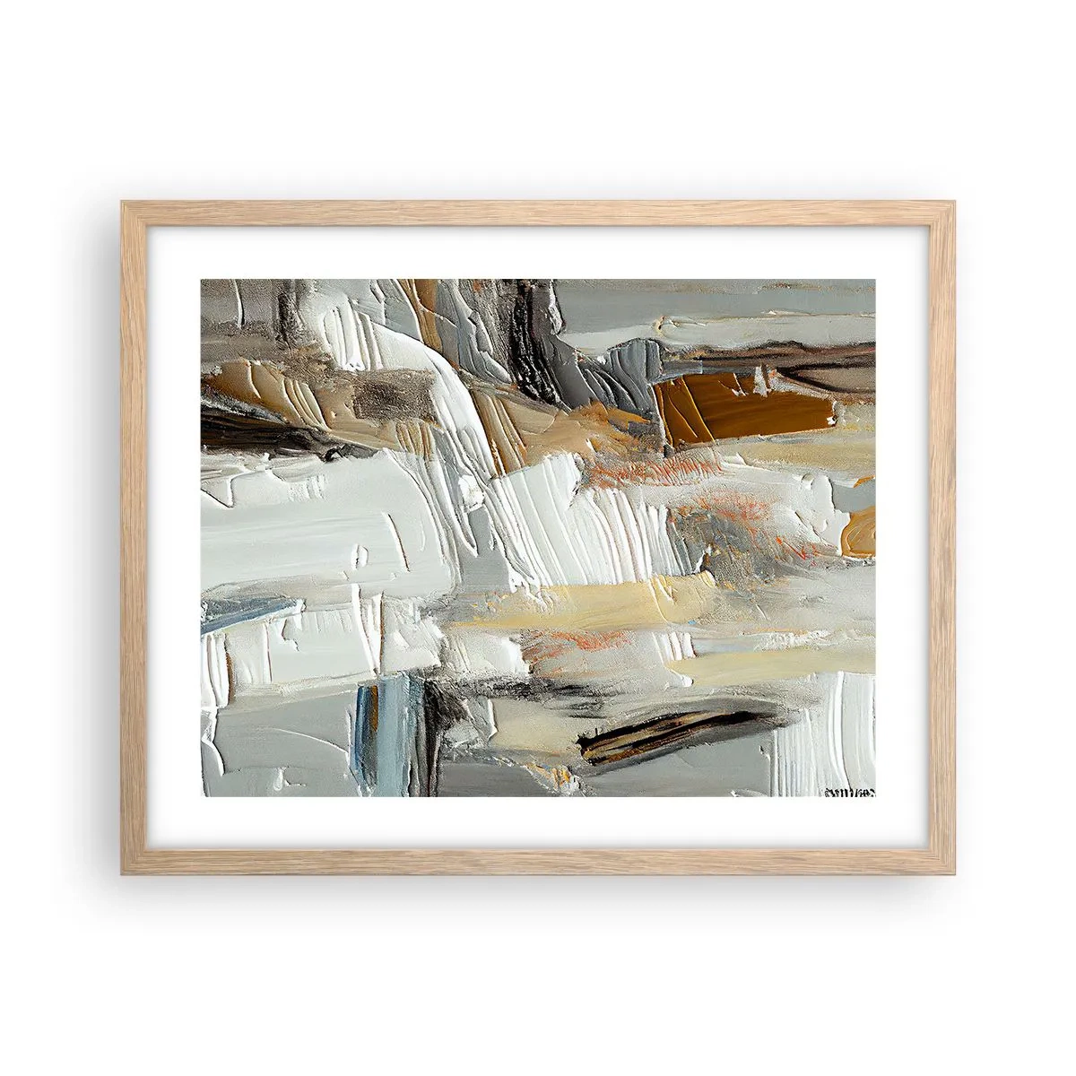 Affiche dans un chêne clair - Poster - Couches colorées - 50x40 cm