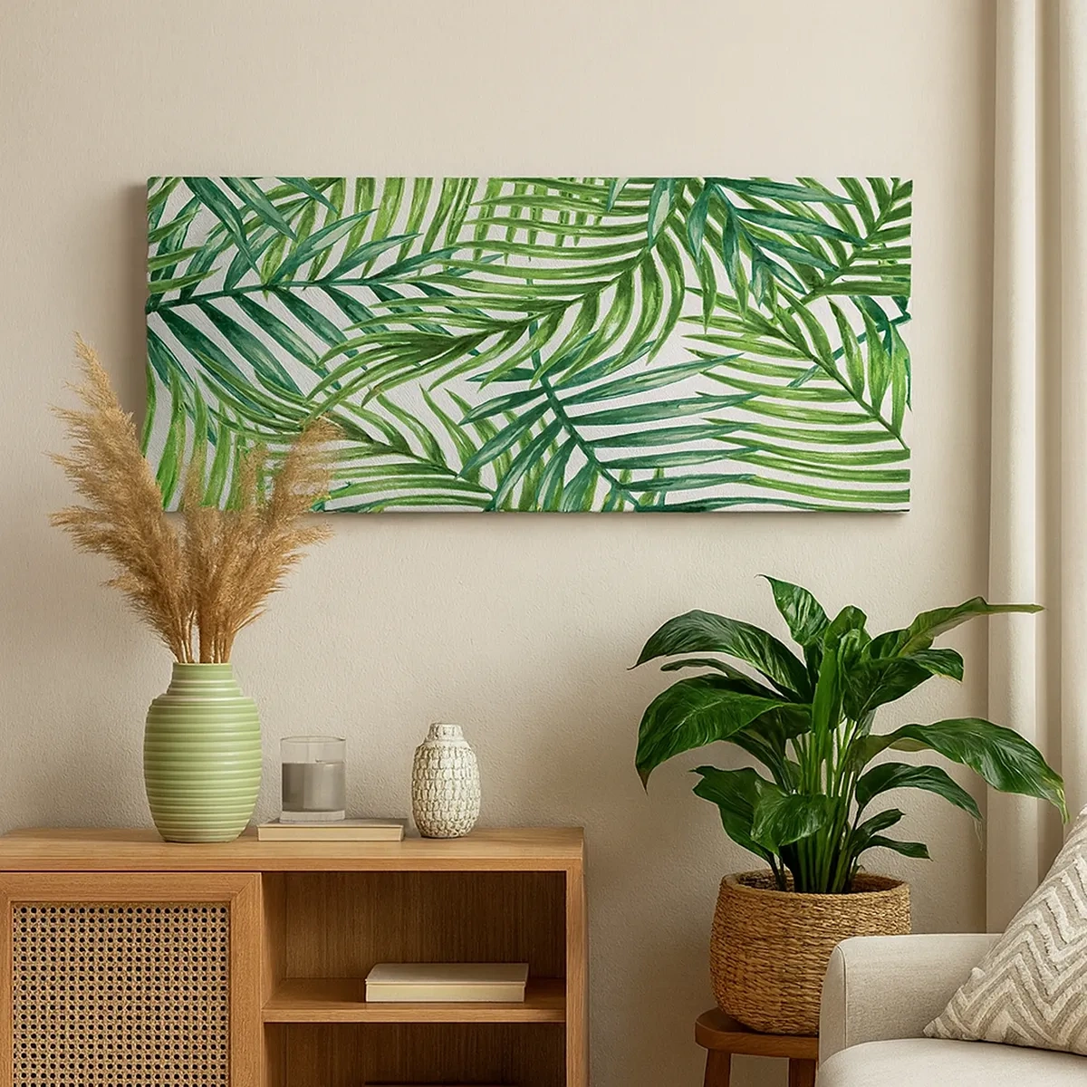 Impression sur toile - Image sur toile - Sous la canopée verte - 30x30 cm