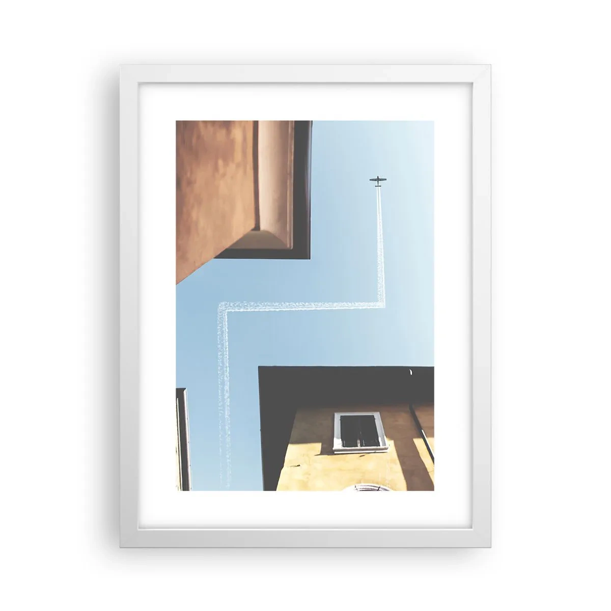 Affiche dans un cadre blanc - Poster - Au-dessus du labyrinthe de la ville - 30x40 cm